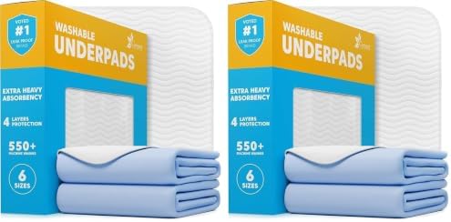 Washable Underpads - Large Bed Pads for use as Incontinence Bed Pads, Reusable Pet Pads, Great for Dogs, Cats, Bunny, Seniors Bed Pad (Pack of 20 - 34x36), Blue