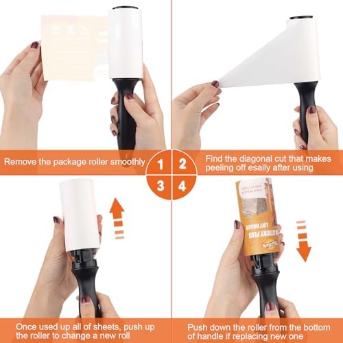 WulaWindy Lint Roller for Pet Hair, Extra Sticky Lint Rollers Pet Hair Remover for Clothes, Work Great on Pet Hair Value Pack (12 Pack)