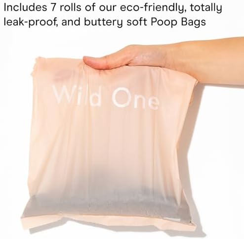 Wild One Dog Poop Bag Holder and Dispenser with Leash Attachment, Leak Proof, Easy Twist Top for Refills, Includes 1 Box Of Bags, Spruce