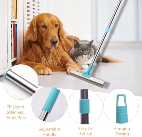 ondware 2-in-1 Carpet Rake for Pet Hair, 54" Adjustable Handle