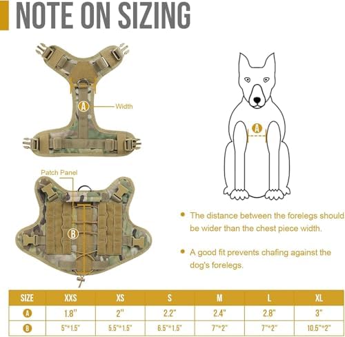 OneTigris Tactical Dog Harness with Handle Adjustable for Medium Large Dogs