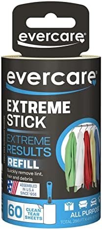 Evercare Lint Roller Refill Picks Up Lint, Dust, Dandruff 60 Layers (6 Pack)