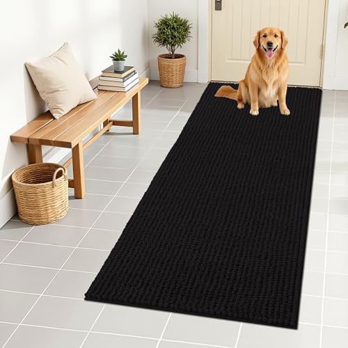 OLANLY Dog Door Mat for Muddy Paws 59x24, Extra Absorbent Chenille Mud Mat