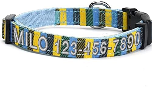 Pawtitas Personalized Dog Collar LargeDog Collar Embroider Name Phone Number Puppy Collar Adjustable Customized Collar for Large Dogs Breeds Multicolor Dog Collar