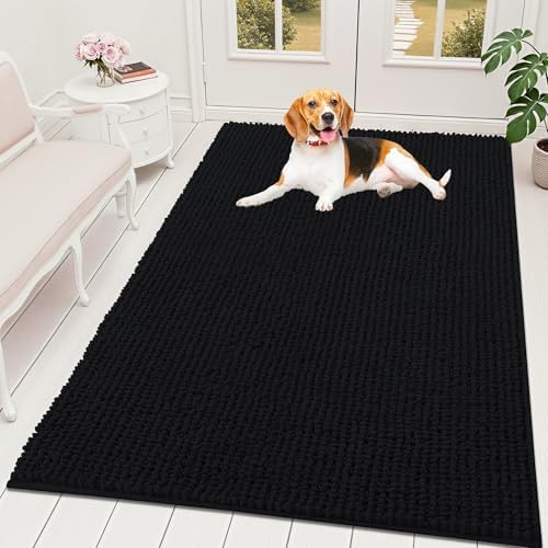OLANLY Dog Door Mat for Muddy Paws 59x35, Extra Absorbent Chenille Mud Mat
