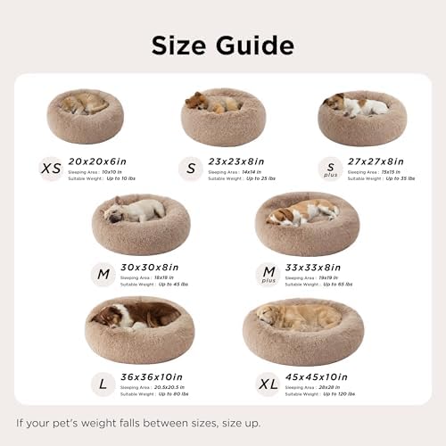 Bedsure Calming Dog Bed Medium Size Dog Donut Washable Pet Bed,30ins Pink