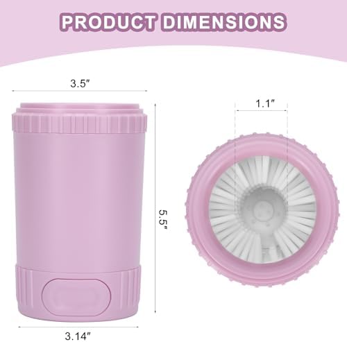Dog Paw Cleaner, Pet Foot Washer for Small Medium Dogs Cat, Grooming Essentials to Wash Muddy Puppy Feet (Pink)
