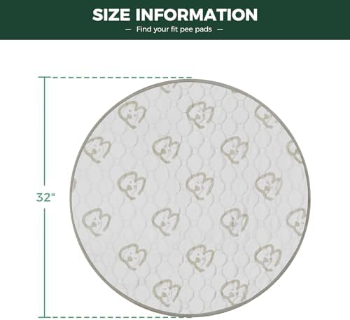 FXW Washable Pee Pads for Dogs, Super Absorbent, 32" Round, 2 Packs