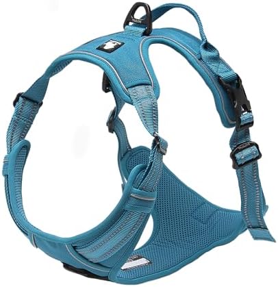 TRUE LOVE Adjustable No-Pull Dog Harness Reflective Vest, Blue, XL