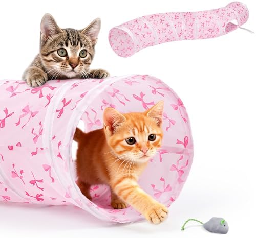 Glittme S-Shape Cat Tunnel, Foldable Cat Tunnels for Indoor Cats