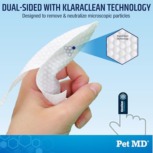 Pet MD Cat and Dog Ear Cleaner Wipes - Advanced Otic Veterinary Ear Cleaner Formula - Dog Ear Infection Treatment - 100 Count