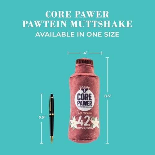 Haute Diggity Dog Core Pawer Pawtein Muttshake Plush Dog Toy, Funny Parody