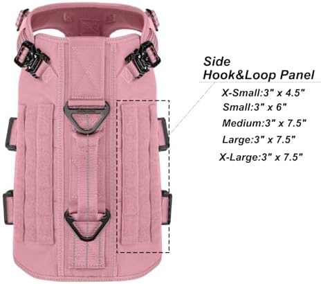 ICEFANG No Pull Tactical Dog Harness for Medium Dogs,Adjustable Dog Vest