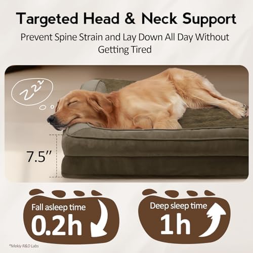 MEKIY Orthopedic Waterproof Dog Bed with Sides for Large Sizes Dogs