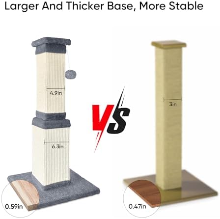 Cat Scratching Post for Indoor Cats, 32Inch Sisal Cat Scratcher