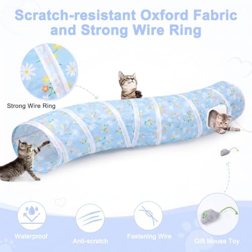 Glittme S-Shape Cat Tunnel, Foldable Cat Tunnels for Indoor Cats