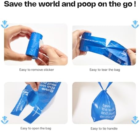 Deo Doo Dog Poop Bags with Handles & Holder, 9 Rolls 108 Count, Iris Scent