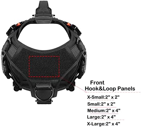 ICEFANG No Pull Tactical Dog Harness for Medium Dogs,Adjustable Dog Vest