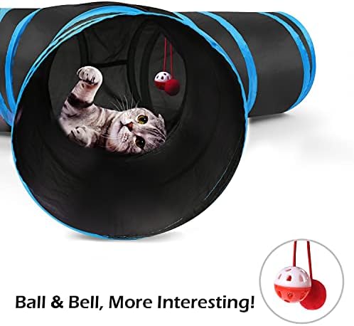 Pawaboo Cat Tunnel, Cat Tunnels for Indoor Cats, 3-Way Foldable Cats Tube
