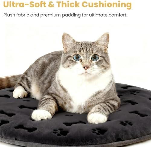 Pet Heating Pad for Cats Dogs Indoor & Sheltered Outdoor Waterproof Heated Cat Bed Heated Dog Bed Chew Resistant Cord Constant Temperature Electric Warming (Grey, R: 16" × 16" × 1.3")