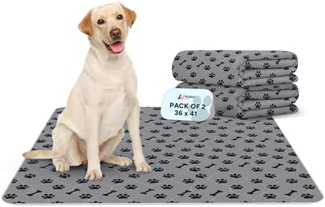Washable Pee Pads for Dogs, 2 Pack Large 36"x41" Super Absorbent Dog Training Pads,100% Waterproof Non-Slip Dog Pads for Whelping, Reusable Puppy Pads to Protect Your Floor
