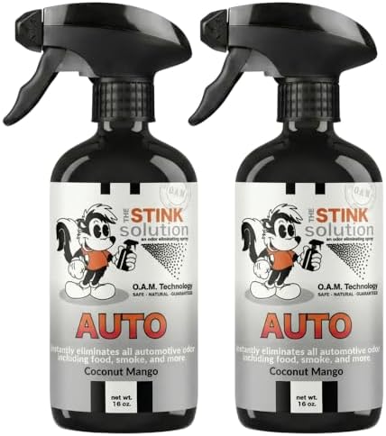 The Stink Solution Car Odor Eliminator Spray, Coconut Mango, 2 Pack, 16 oz
