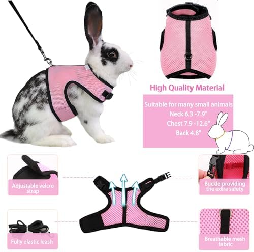 Rabbit Carrier Small Pet Carrier with Bunny Harness and Leash