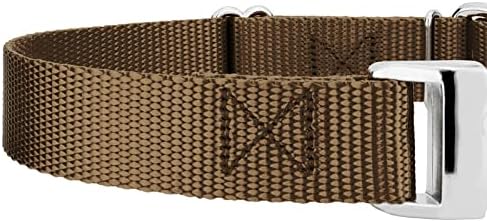 Country Brook Petz - Martingale Dog Collar - Heavy Duty Nylon Adjustable Martingale Dog Collar with Metal Buckle for Small Medium Large Breeds - 30+ Color Options (5/8 Inch, Extra Small, Coyote Tan)