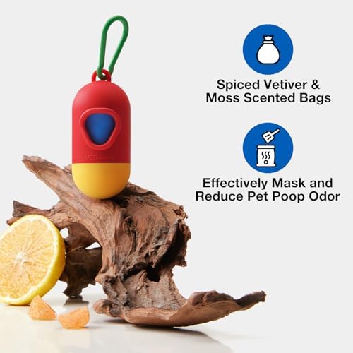 VETRESKA Dog Poop Bag Dispenser with 105 Bags, Leak Proof and Extra Thick