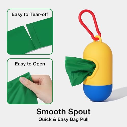 VETRESKA Dog Poop Bag Dispenser with 105 Bags, Leak Proof and Extra Thick