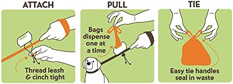 Neater Pet Brands Neater Bags Dog Waste Bag, No Rolls - Dog Poop Bags Dispense One at a Time, Doggie Poop Bag with Easy-Tie Handles, Dispenser Attaches to Any Leash (210 Count, Pink Chevron)