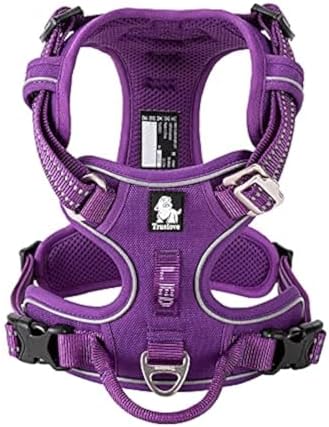WINHYEPET True Love No Pull Dog Harness Extra Reflective Pet Harness for Small Medium Large Dogs Adjustbale for Running Walking Padded Soft Mesh Vest Easy Control TLH56512(Purple,S)