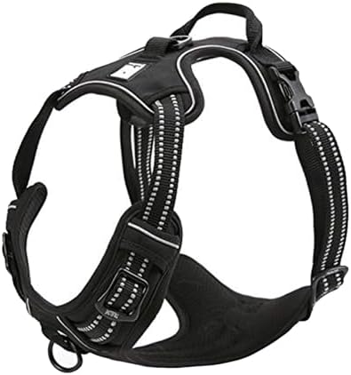 TRUE LOVE Adjustable No-Pull Dog Harness Reflective Vest, Black, S