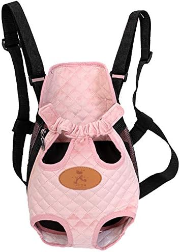 Front Cat Dog Backpack Travel Bag Sling Carrier Portable Outdoor Lightweight and Soft Comfortable Puppy Kitty Rabbit Double-Sided Pouch Shoulder Carry Tote Handbag Pink Medium