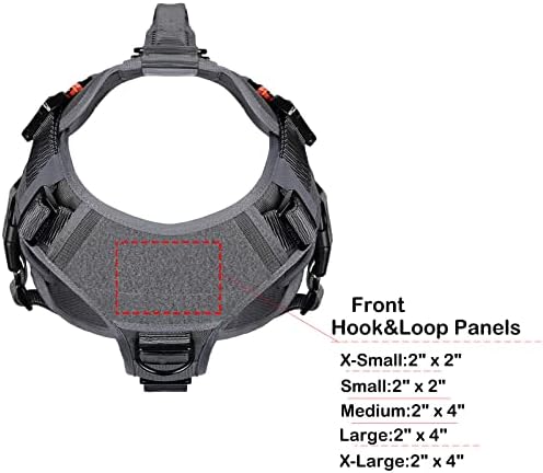 ICEFANG No Pull Tactical Dog Harness for Large Dogs,Adjustable Dog Vest