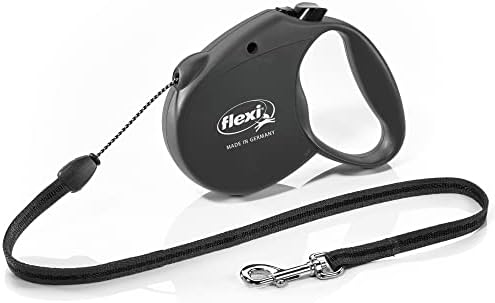 Flexi Basic Standard Cord Black Small 5m Retractable Dog Leash/Lead for Dogs up to 12kgs/26lbs