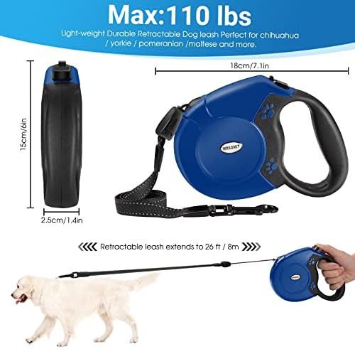 360°No Tangle 26 Ft Retractable Dog Leash for Dogs up to 99lbs