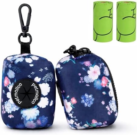 Petmolico Dog Poop Bag Holder Dispenser 2 Pack, Blue & White