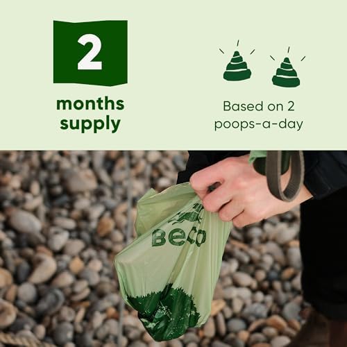 Beco Pets Beco Bags - 120 Large Unscented Poop Bags for Dogs - Eco-Conscious and, 2.6 x 2.8 x 5.9 inches