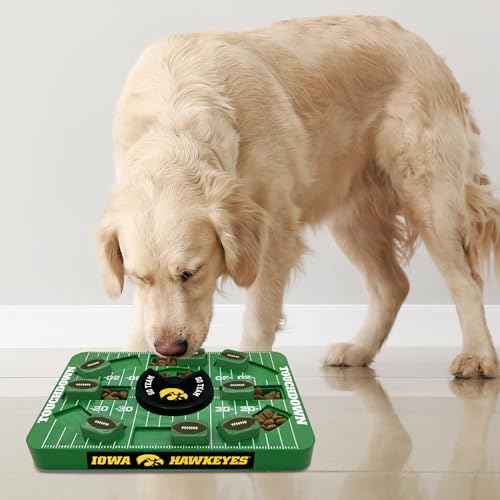 Pets First NCAA Iowa Large Puzzle Toy, Interactive Treat Toy for Dogs, Slow Feeding Toy, New Large Size