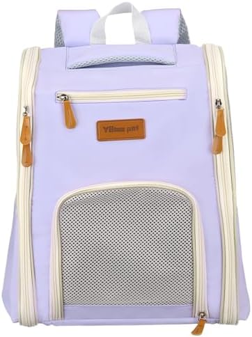 Pet Backpack Carrier Purple 12.6" Dogs Cats Travel Bag