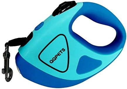Retractable Dog Leash with Bright LED Flashlight, 10 ft Dog Safety Walking Leashes for Small Medium Dogs up to 44 lbs,Tangle Free, Anti-Slip Comfort Grip (Small- 10 ft up to 44 lbs, Blue)