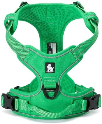 TRUE LOVE Adjustable No-Pull Dog Harness Reflective Pup Vest Harnesses Comfortable Control Brilliant Colors Truelove TLH5651(Grass Green,M)