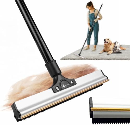 Carpet Rake for Pet Hair Removal & Fluffing Matted Carpet
