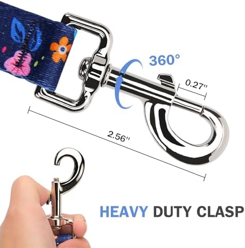 Hikiko 5FT Dog Leash Padded Double Handle with Designed Pattern