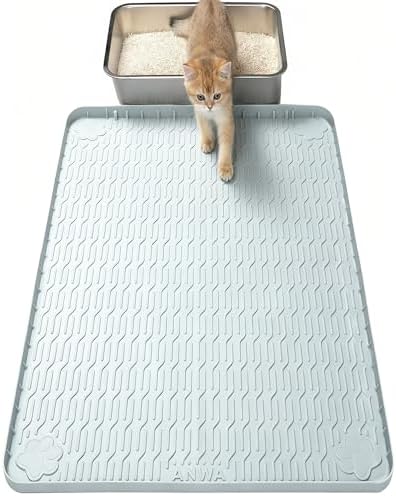 ANWA Waterproof 34" x 22" Large Litter Box Mat, Silicone Litter Mat