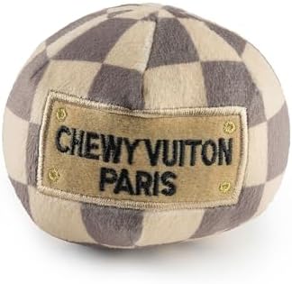 Haute Diggity Dog Chewy Vuiton Ball Plush Dog Toy, Designer Parody Toy