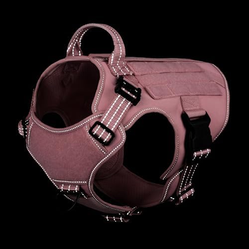 ICEFANG Tactical Dog Harness for Small Dogs,Reflective No Pull Dog Vest
