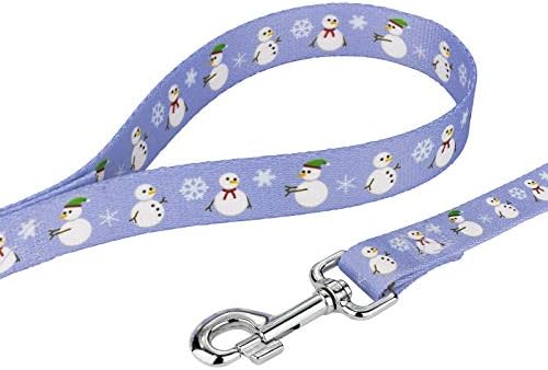 Country Brook Petz - Snowman Everyday Dog Leash - Christmas Collection Featuring Festive Designs (6 Foot, 3/4 Inch Wide)