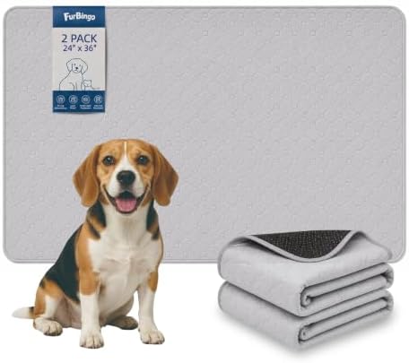 Washable Pee Pads for Large Dogs, 24x36 Light Grey 2 Pack